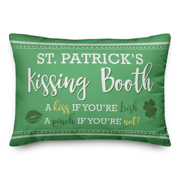 Creative Products St. Patrick's Day Kissing Booth 14x20 Spun Poly Pillow