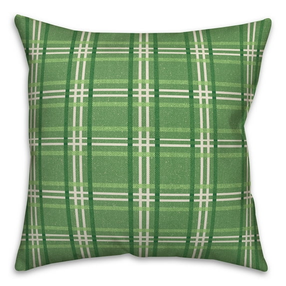 Creative Products St. Patrick's Plaid 18x18 Spun Poly Pillow