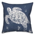 thumbnail image 1 of Creative Products Stamp Turtle Navy 18x18 Spun Poly Pillow, 1 of 3