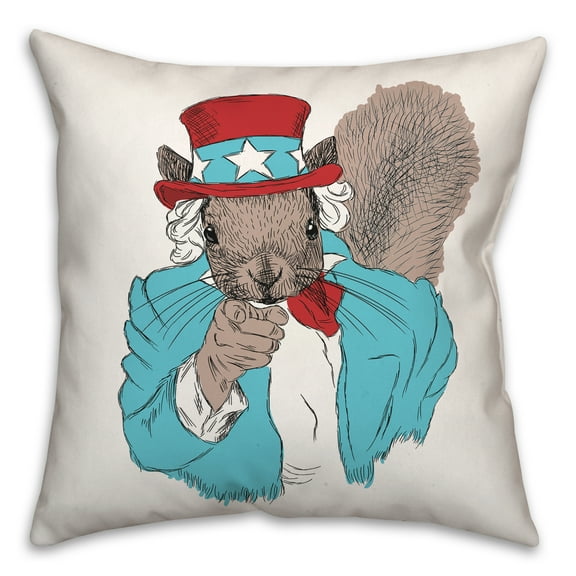 Creative Products Star Spangled Squirrel 18 x 18 Indoor / Outdoor Pillow