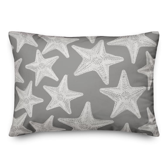 Creative Products Starfish Gray 14x20 Spun Poly Pillow