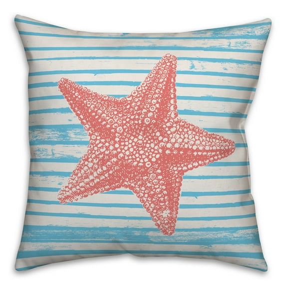 Creative Products Starfish Stripe 16x16 Spun Poly Pillow