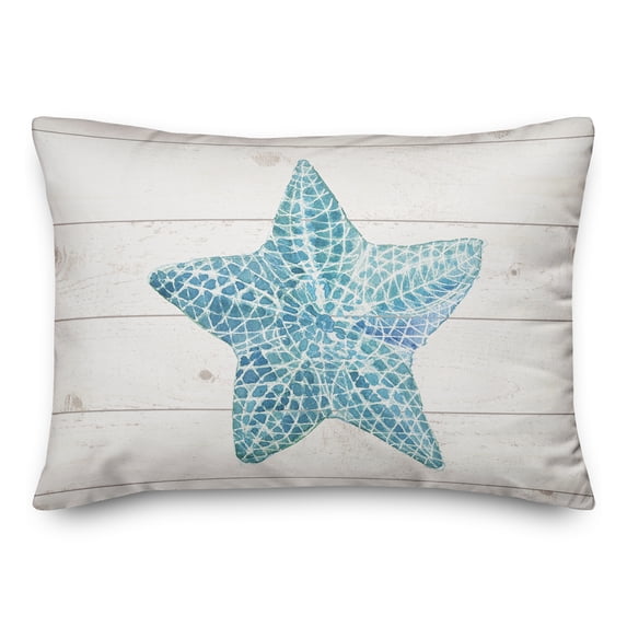 Creative Products Starfish Watercolor Blue 14x20 Spun Poly Pillow
