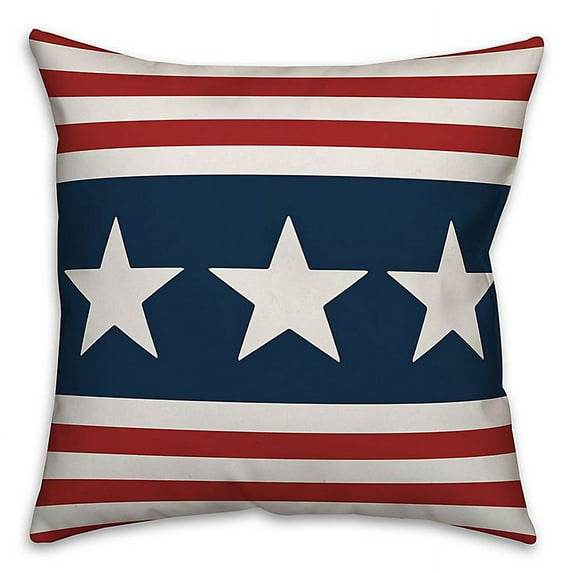 Creative Products Stars and Stripes 18x18 Spun Poly Pillow