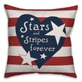 thumbnail image 1 of Creative Products Stars and Stripes Forever Heart 18x18 Spun Poly Pillow, 1 of 1