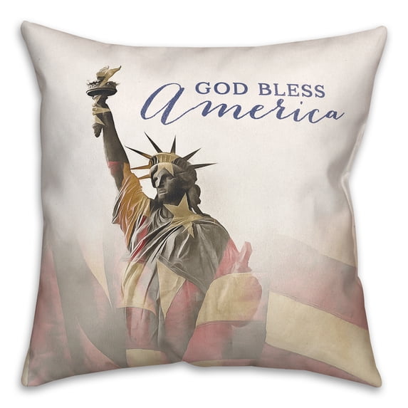 Creative Products Statue of Liberty American Flag 18x18 Spun Poly Pillow
