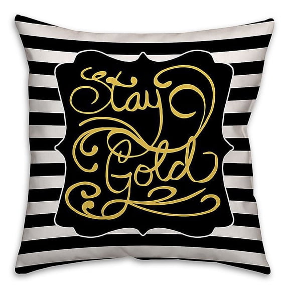 Creative Products Stay Gold Spun Polyester Throw Pillow - 18x18
