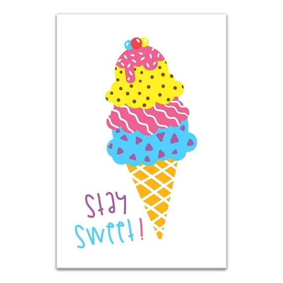 Creative Products Stay Sweet Ice Cream 24x36 Canvas Wall Art