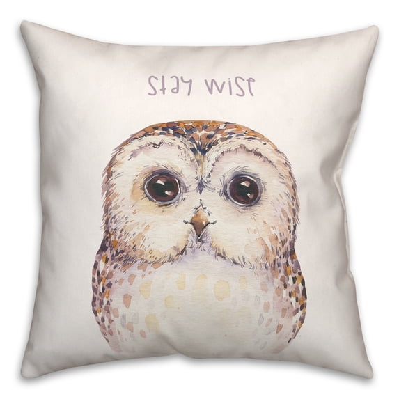 Creative Products Stay Wise Owl 18x18 Spun Poly Pillow