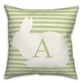 thumbnail image 1 of Creative Products Stripe Bunny Monogram - A 18x18 Spun Poly Pillow, 1 of 2