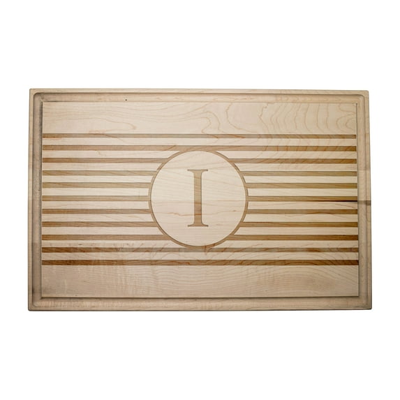 Creative Products Stripe Monogram - I 17 x 11 Maple Cutting Board