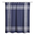 thumbnail image 1 of Creative Products Striped Navy Border 71x74 Shower Curtain, 1 of 2