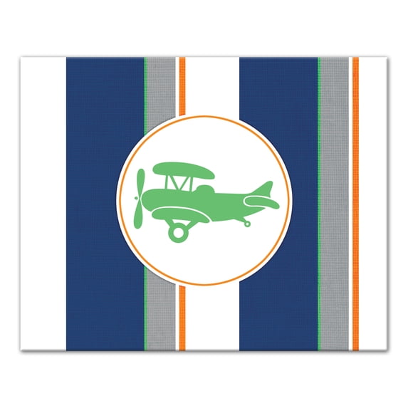 Creative Products Striped Plane 20x16 Canvas Wall Art