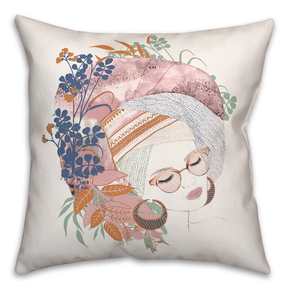 Creative Products Summer Chic Sketch 18 x 18 Spun Poly Pillow