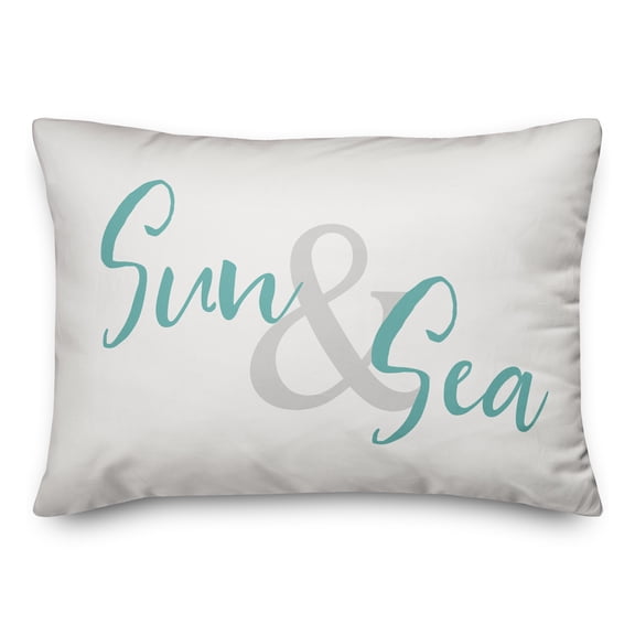 Creative Products Sun And Sea Type Teal 14x20 Spun Poly Pillow