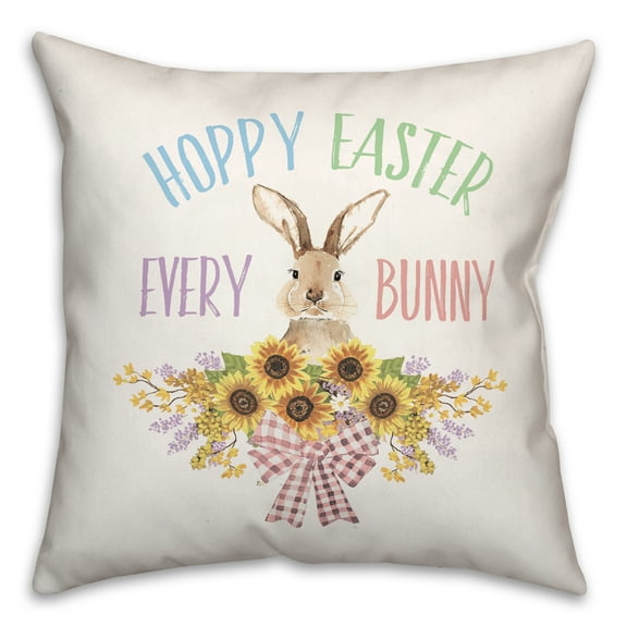 Creative Products Sunflower Easter Bunny 18 x 18 Indoor / Outdoor Pillow