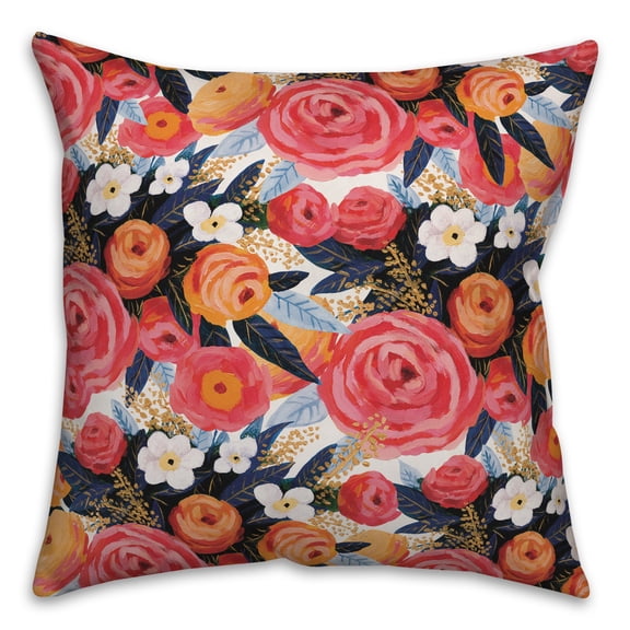 Creative Products Sunset Floral Pattern 18x18 Spun Poly Pillow