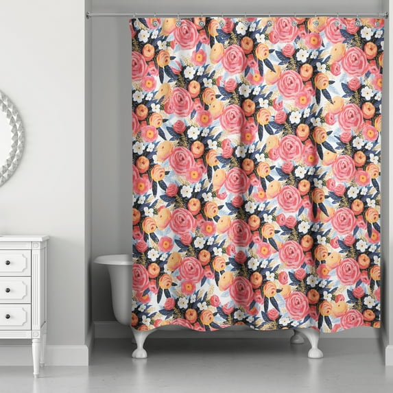 Creative Products Sunset Floral Pattern 71x74 Shower Curtain