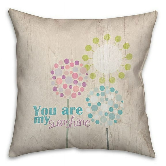 Creative Products Sunshine Flowers Spun Polyester Throw Pillow - 16x16