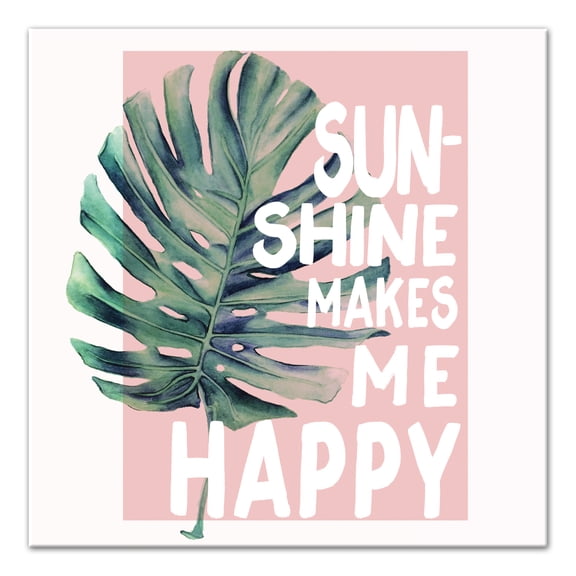 Creative Products Sunshine Makes Me Happy 20 x 20 Canvas Wall Art