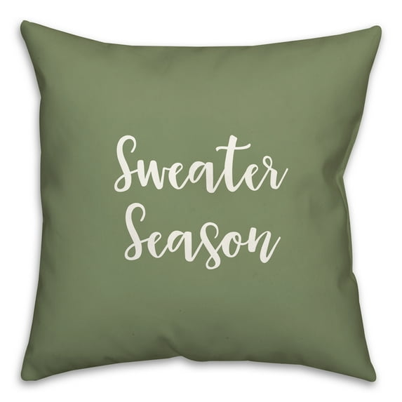 Creative Products Sweater Season in Green 18 x 18 Spun Poly Pillow