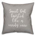 thumbnail image 1 of Creative Products Sweet But Twisted Like A Candy Cane in Gray 18x18 Spun Poly Pillow, 1 of 2