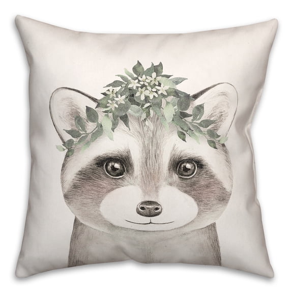 Creative Products Sweet Raccoon 18 x 18 Spun Poly Pillow