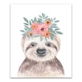 thumbnail image 1 of Creative Products Sweet Sloth With Flowers 20x24 Canvas Wall Art, 1 of 5