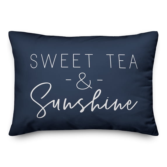 Creative Products Sweet Tea & Sunshine Thin Script Navy 14x20 Indoor / Outdoor Pillow