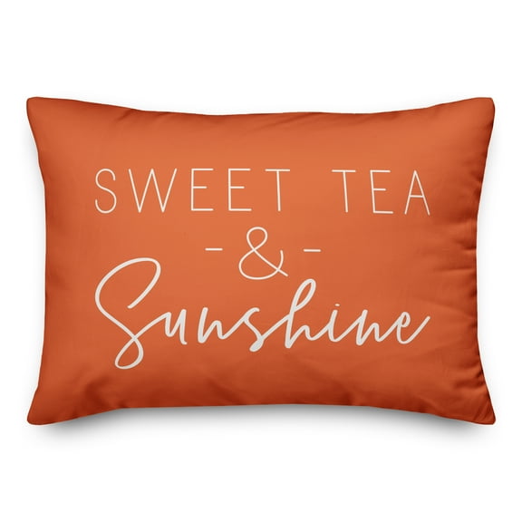 Creative Products Sweet Tea & Sunshine Thin Script Orange 14x20 Indoor / Outdoor Pillow