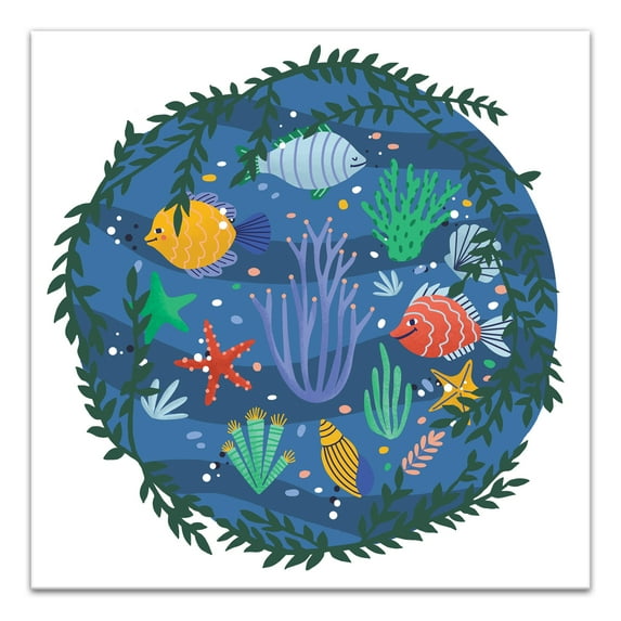 Creative Products Swimming Fish Bowl 12x12 Canvas Wall Art