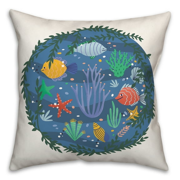 Creative Products Swimming Fish Bowl 16x16 Spun Poly Pillow