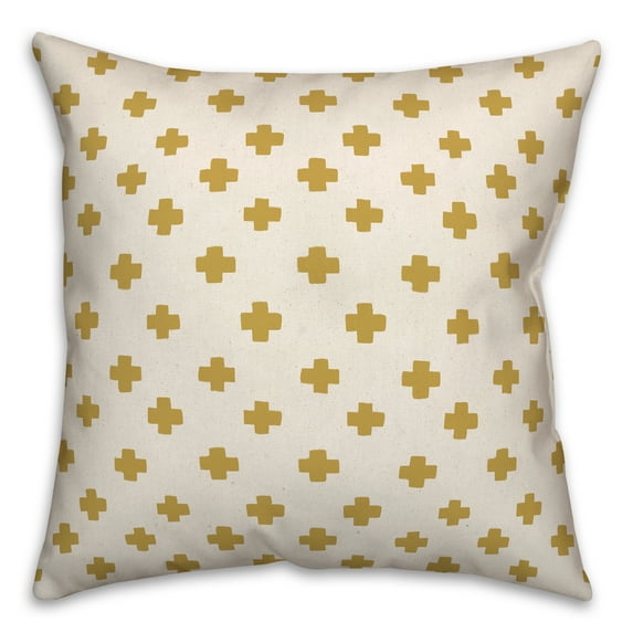 Creative Products Swiss Cross Yellow 18 x 18 Indoor / Outdoor Pillow
