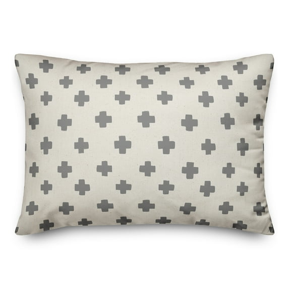 Creative Products Swiss Cross Gray 14 x 20 Indoor / Outdoor Pillow
