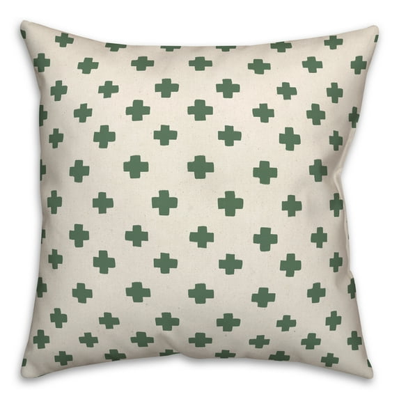 Creative Products Swiss Cross Green 16 x 16 Indoor / Outdoor Pillow