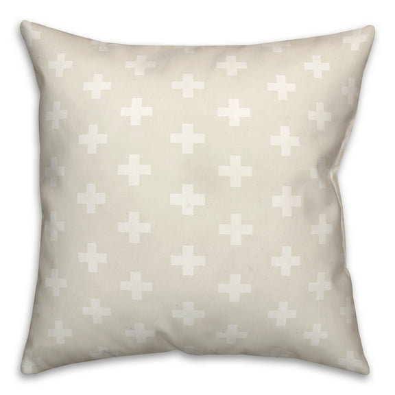 Creative Products Swiss Cross Pattern 18 x 18 Spun Poly Pillow