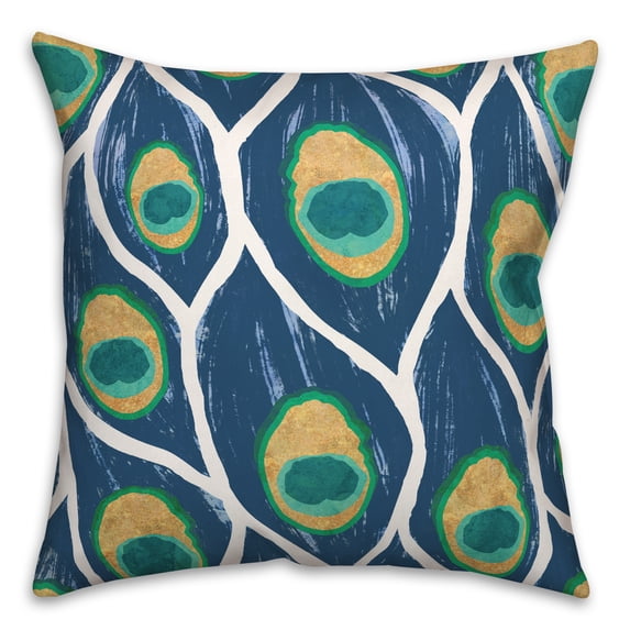 Creative Products Swoopin Feather Peacock 16 x 16 Spun Poly Pillow