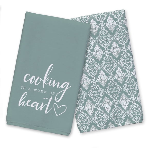 Creative Products Symmetrical Vines Cooking Heart 16 x 25 Tea Towel Set of 2