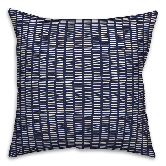 Creative Products Tally Horizontal Lines in Blue 16x16 Spun Poly Pillow