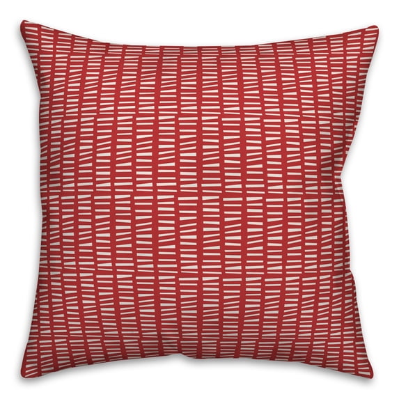 Creative Products Tally Horizontal Lines in Red 16x16 Spun Poly Pillow
