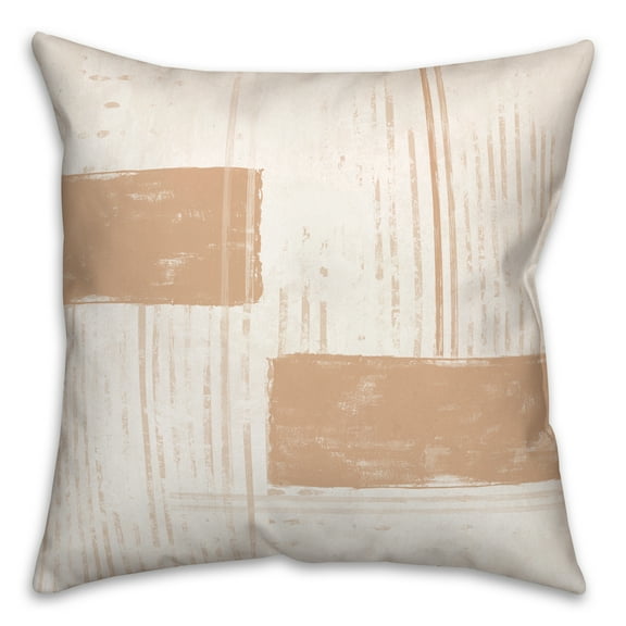 Creative Products Tan Abstract Line Painting 18x18 Indoor / Outdoor Pillow