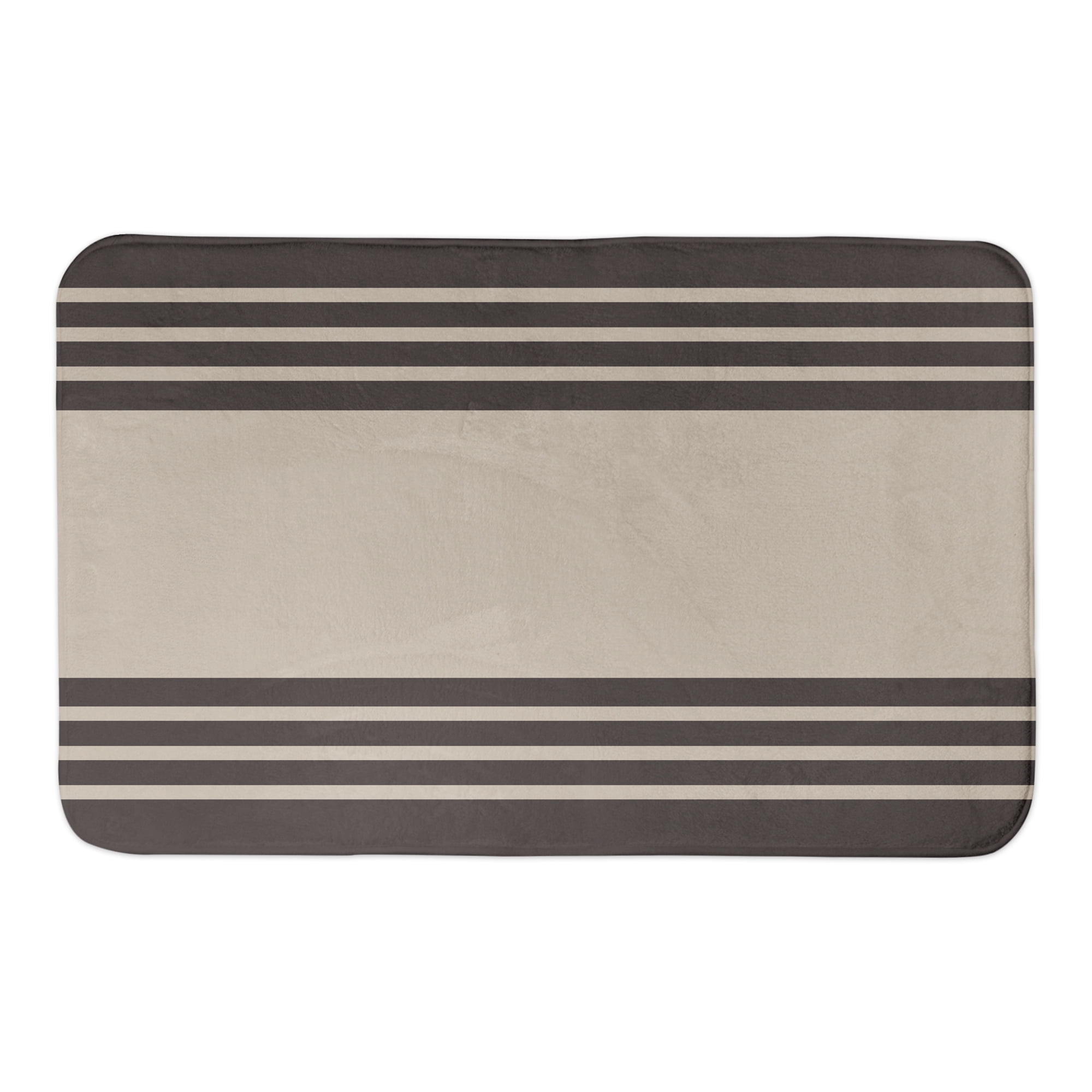 Creative Products Tan And Black Stripes 34x21 Bath Mat - Walmart.com
