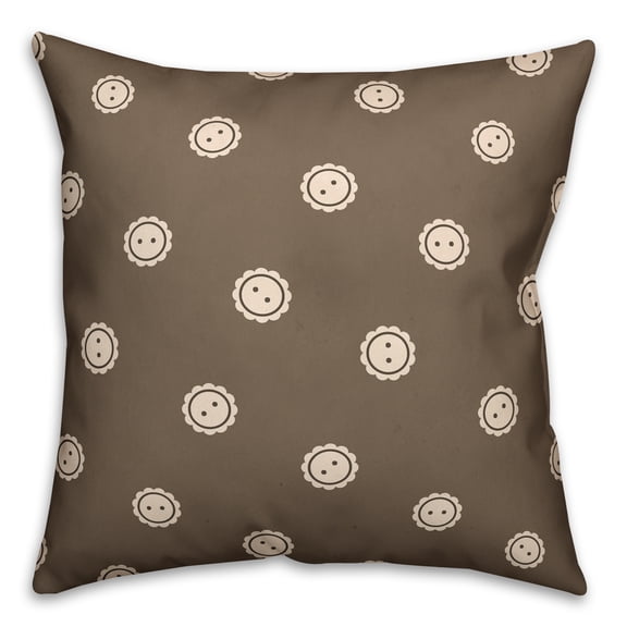 Creative Products Tan Button Pattern 18x18 Spun Poly Pillow