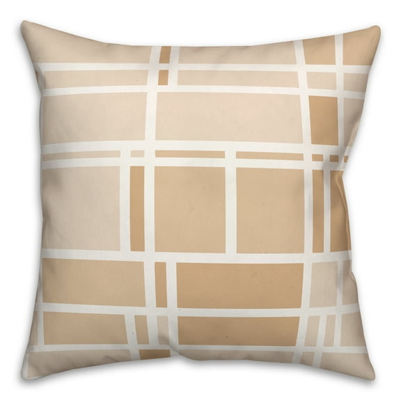 Creative Products Tan Geo Grid 18x18 Indoor / Outdoor Pillow