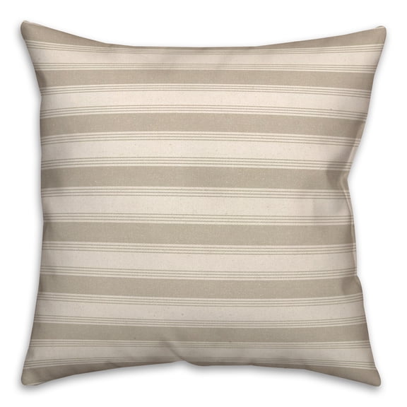 Creative Products Taupe Stripe 18 x 18 Spun Poly Pillow