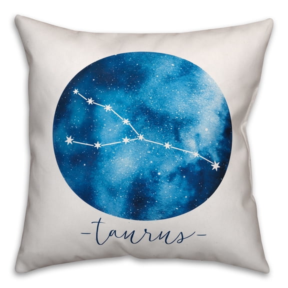 Creative Products Taurus Zodiac Sign Astrological Constellation 18x18 Spun Poly Pillow