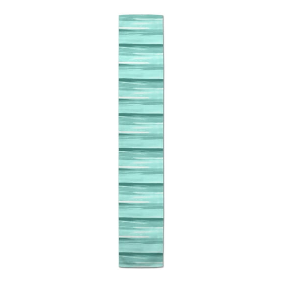 Creative Products Teal Abstract Beach Stripes 16x72 Poly Twill Table Runner