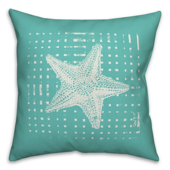 Creative Products Teal Abstract Starfish 16x16 Spun Poly Pillow