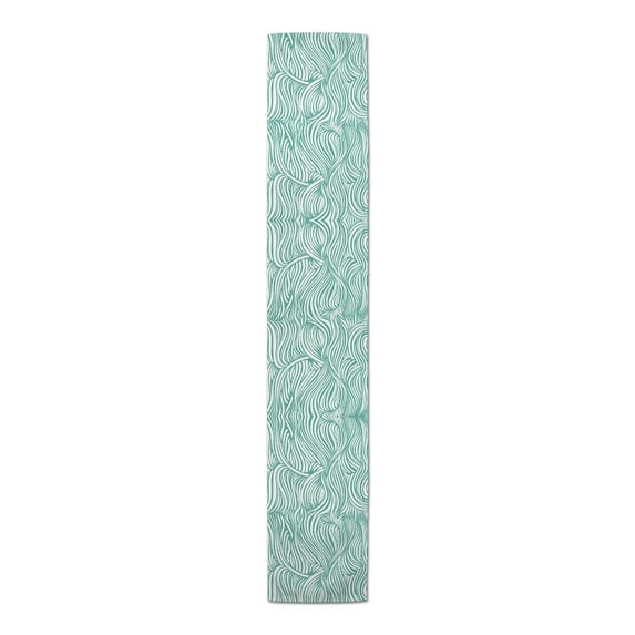 Creative Products Teal Abstract Waves 16x72 Poly Twill Table Runner