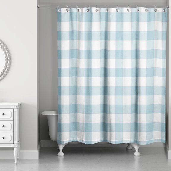 Creative Products Teal Buffalo Check 71x74 Shower Curtain